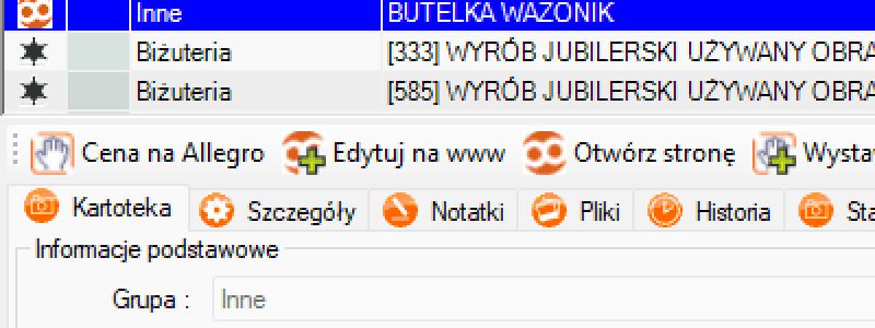 Pasek narzędzi w Midasie z zaznaczonym przyciskiem Edytuj na www